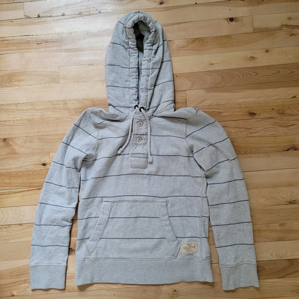 VTG Hollister Hoodie XS Gray Stripe